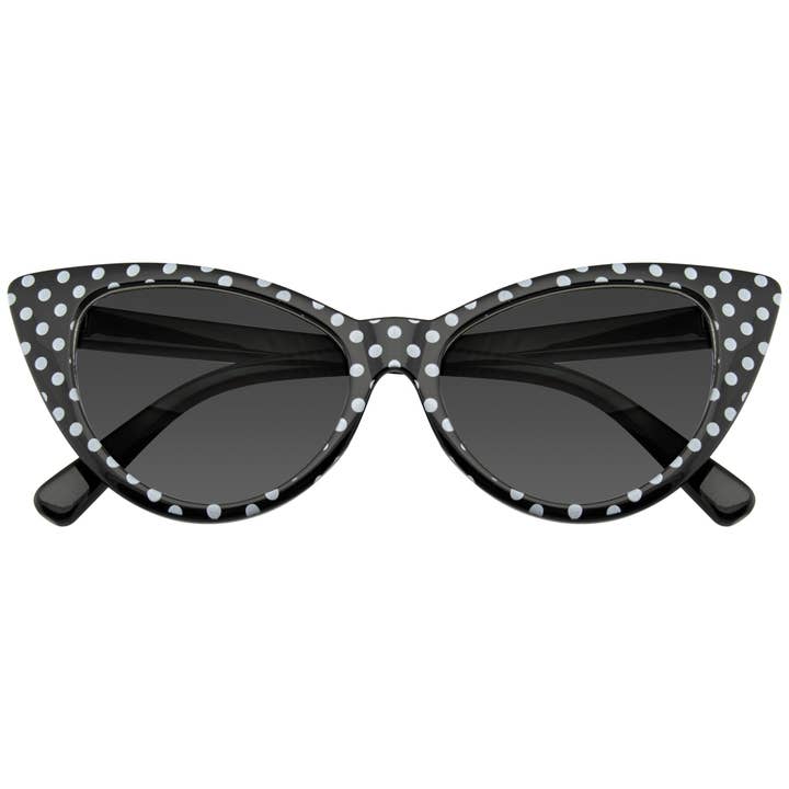 Emblem Eyewear - Wholesale Sunglasses - Women's - WOMENS RETRO ROCKABILLY POLKA DOT CAT EYE SUNGLASSES