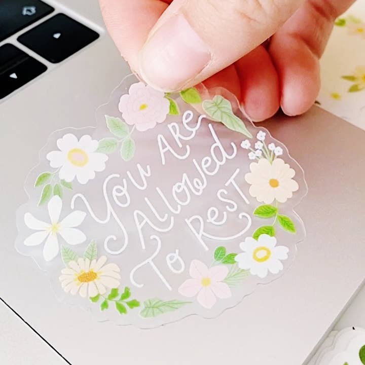 Die cut transparent vinyl laptop sticker for wholesale by Muchable