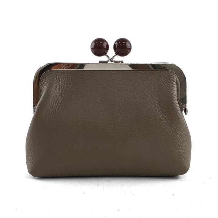 MILANO AMOUR - Vendita all'ingrosso Portamonete - Donna - PORTAMONETE MARRONE CON CLIP MIGNON
