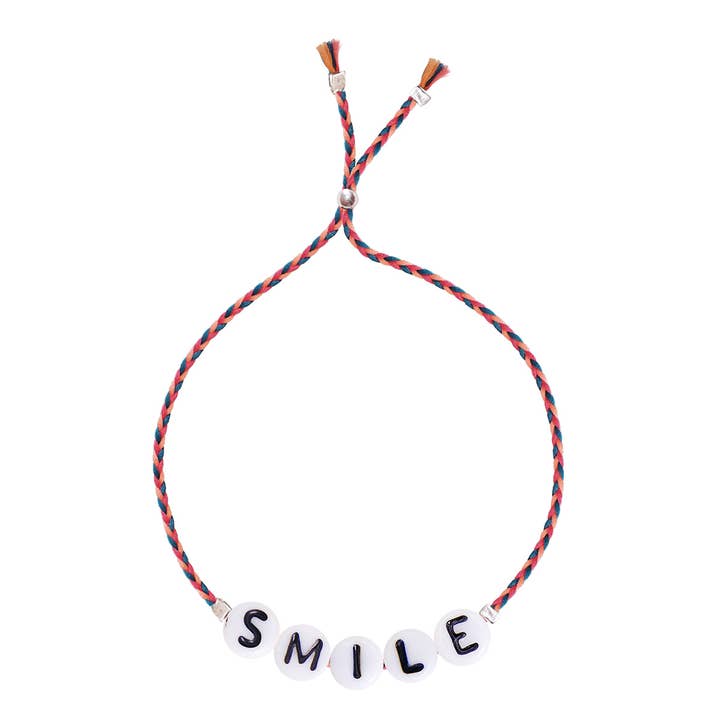 Glass Letter Bracelets - Smile for wholesale by Sorbet Island