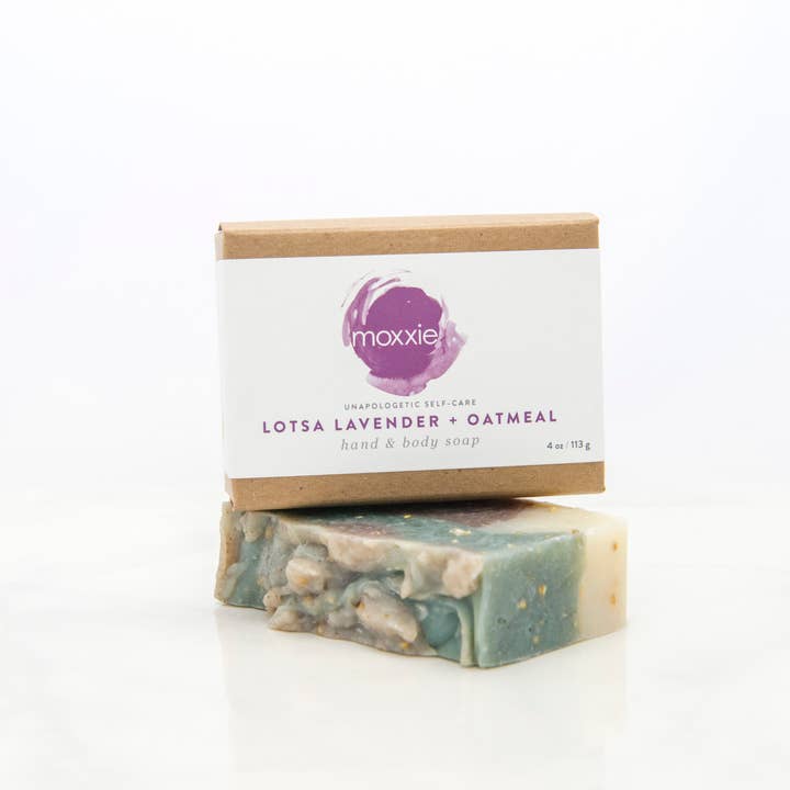 LOTSA LAVENDER + OATMEAL BAR SOAP for wholesale by Moxxie Essential Care