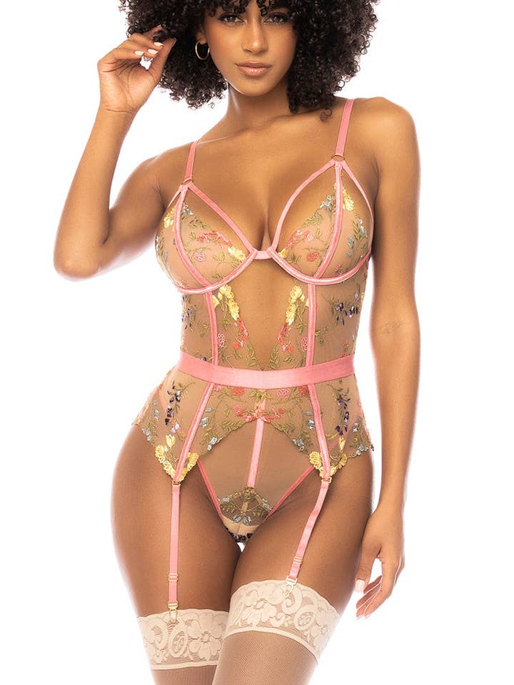 8821 Bodysuit Pink Garden for wholesale by Mapale