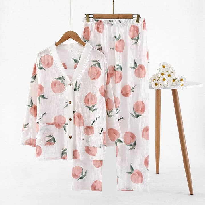 Sheer Trend - Wholesale Sleepwear set – Women's - Women's Floral Print Long Sleeve Pajama Set3
