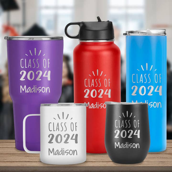 Customized Tumbler Seniors Class of 2024 Graduation Gift for wholesale by Engrave My Memories