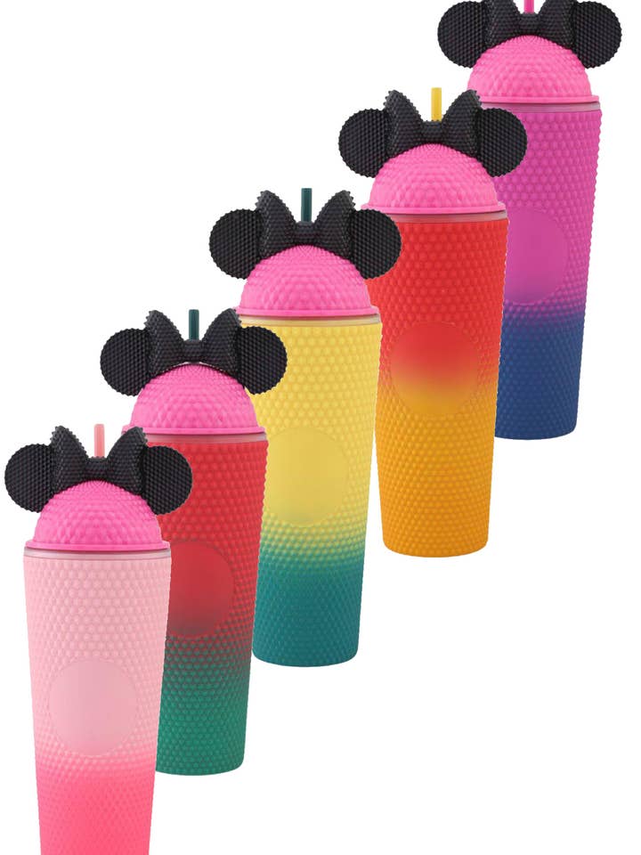 CUTE EAR TUMBLER WITH STRAW for wholesale by Pink Irene Wholesale