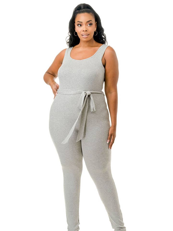 Plus Ärmelloser Overall mit Taillenband für den Großhandel von Namatt Design