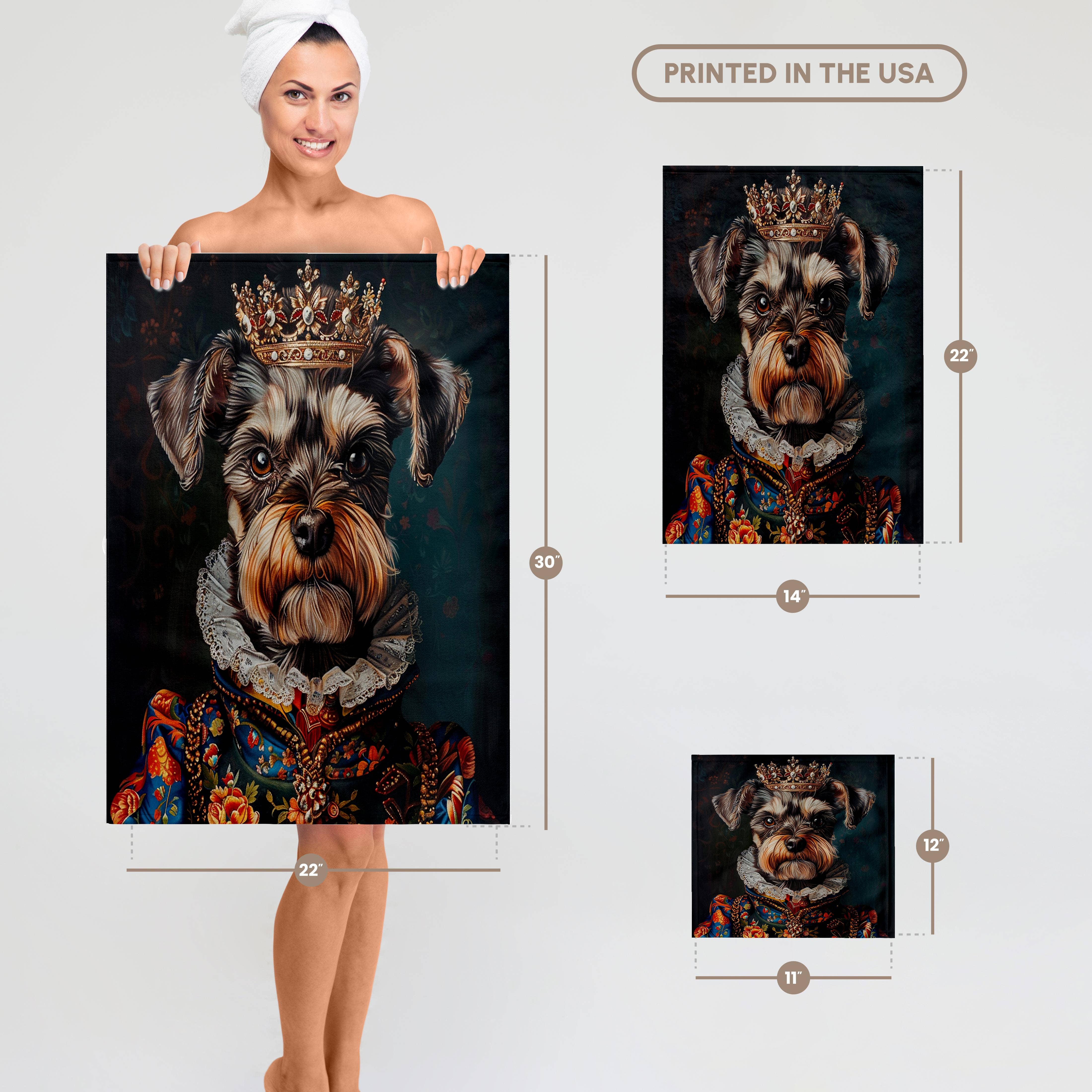 3dRose - Wholesale Bath Towel - 3dRose, Miniature Schnauzer Royal Portrait Canine Majesty, Towel6