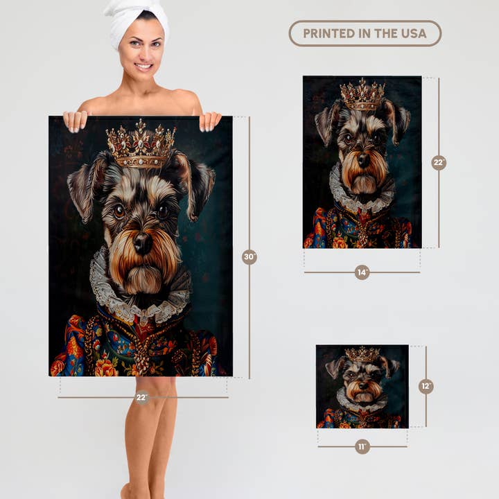 3dRose - Wholesale Bath Towel - 3dRose, Miniature Schnauzer Royal Portrait Canine Majesty, Towel6
