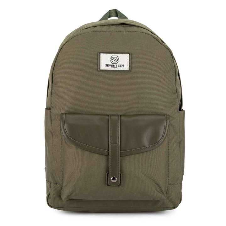 Notting Hill Backpack - Army Green for wholesale by SEVENTEEN LONDON