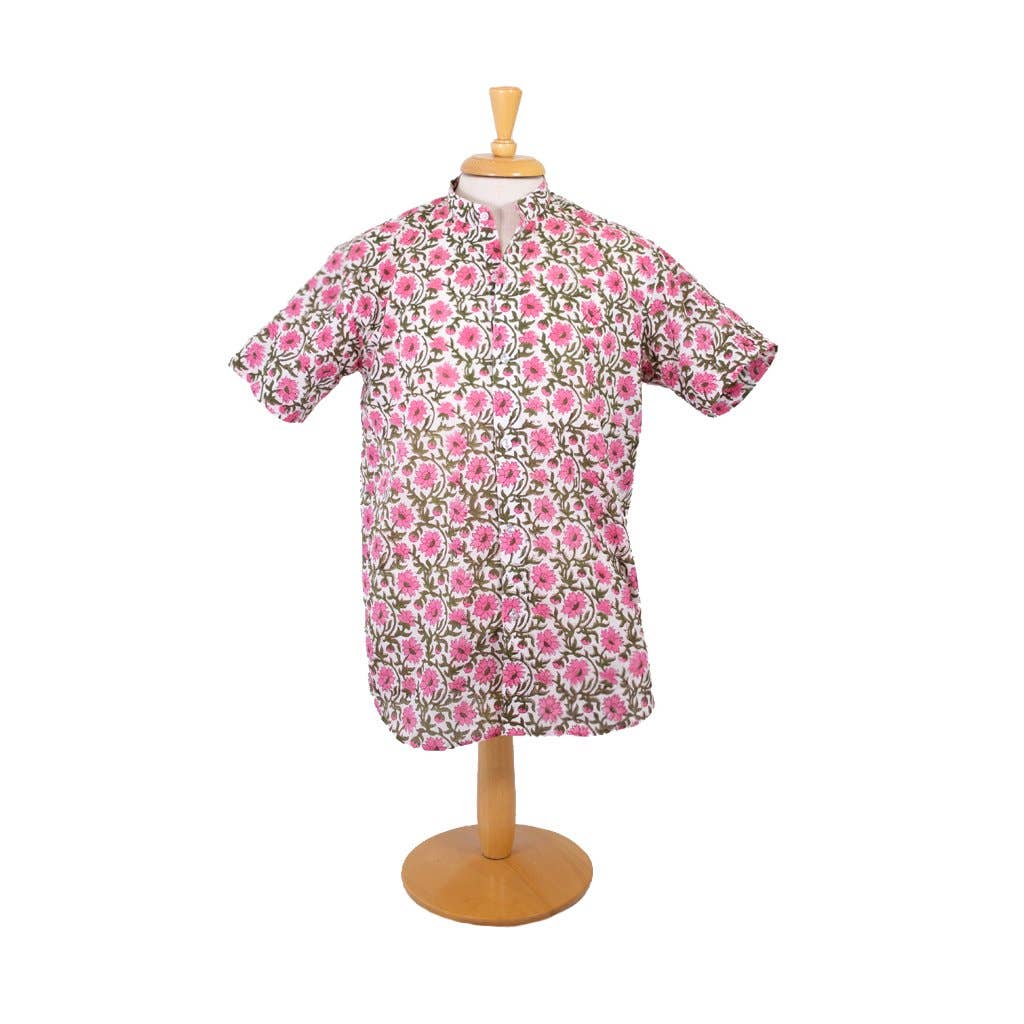 Block+Ink – Großhandel Hemd mit Button-down-Kragen – Herren – Button-Down-Hemd mit Mandarinenkragen und Blumendruck für Herren4