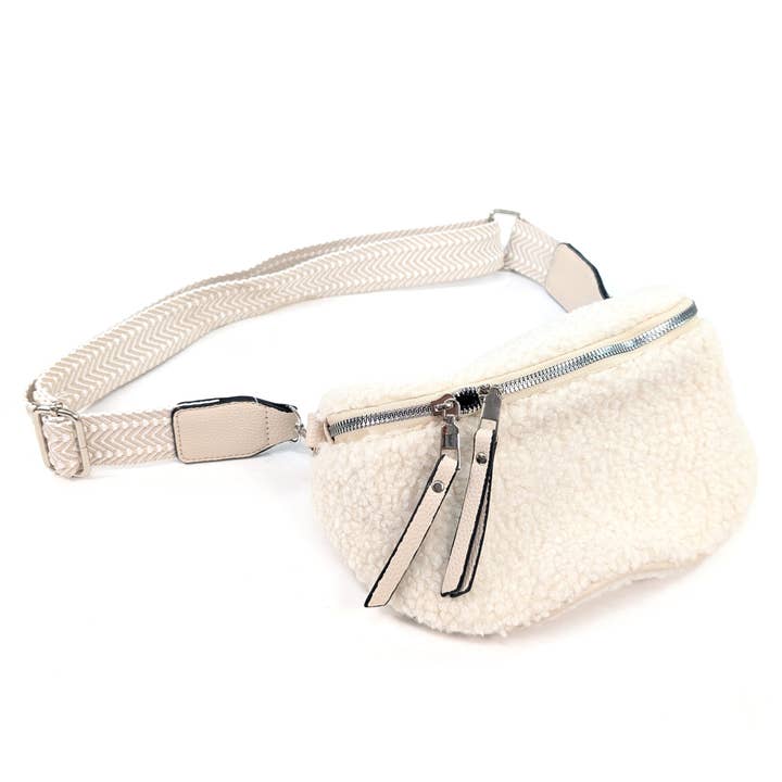 Black Ginger - Wholesale Crossbody Bag - Women's - Crossbody Sling Bag - Teddy Bear - Cream