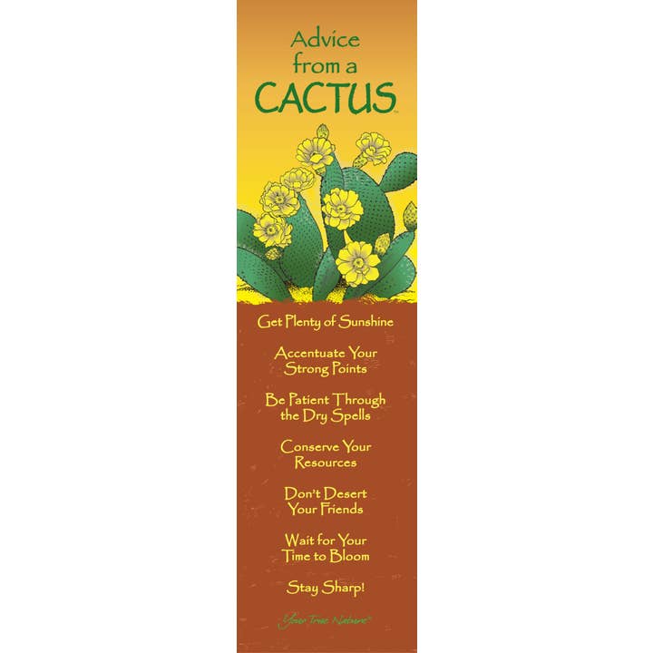 Conseils d'un marque-page laminé cactus pour la vente par Advice for Life by Your True Nature