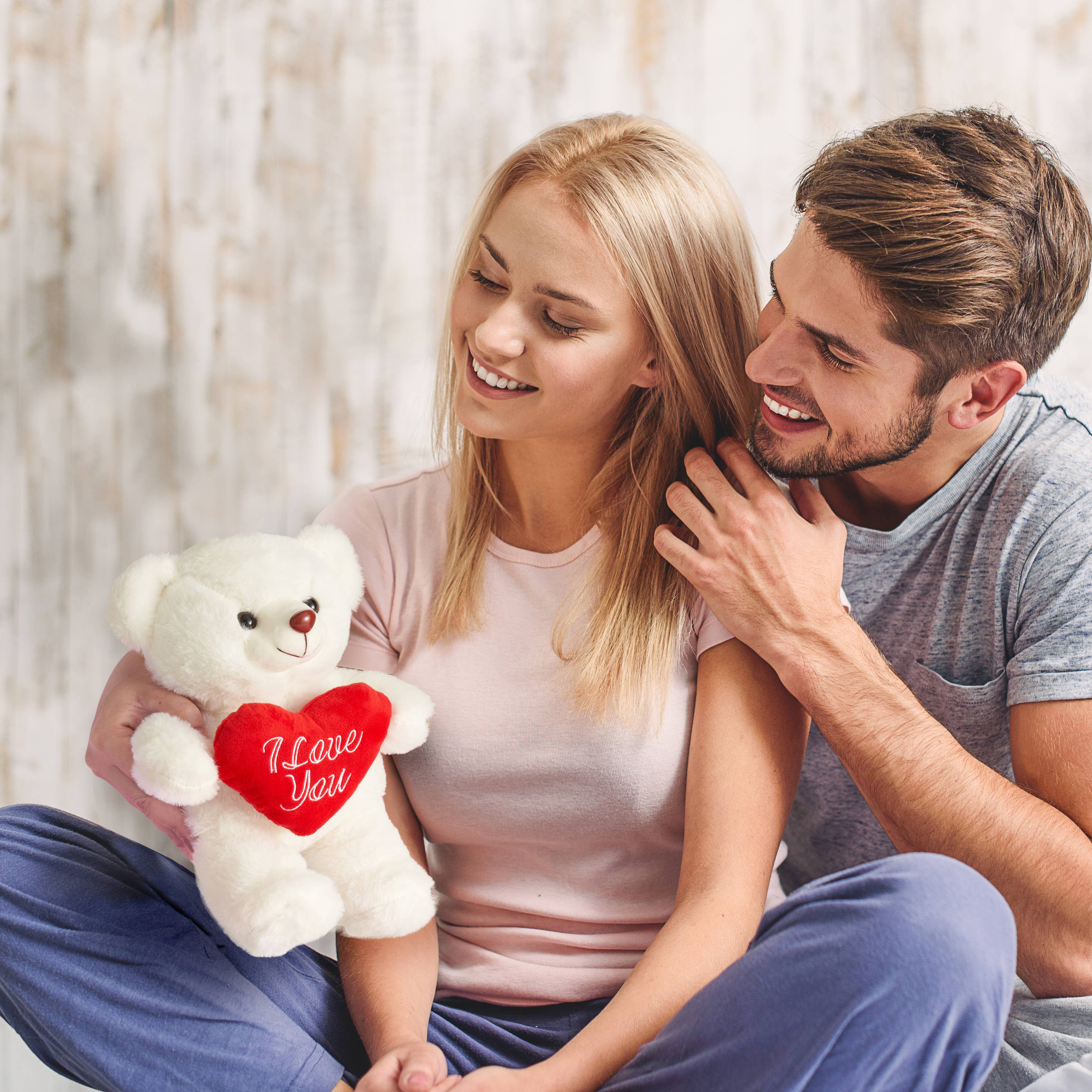 The Twiddlers - Wholesale Stuffed/Plush Toy - Kids & Baby - Teddy Bear with I Love You Heart, 25cm / 10" - Valentine Day1