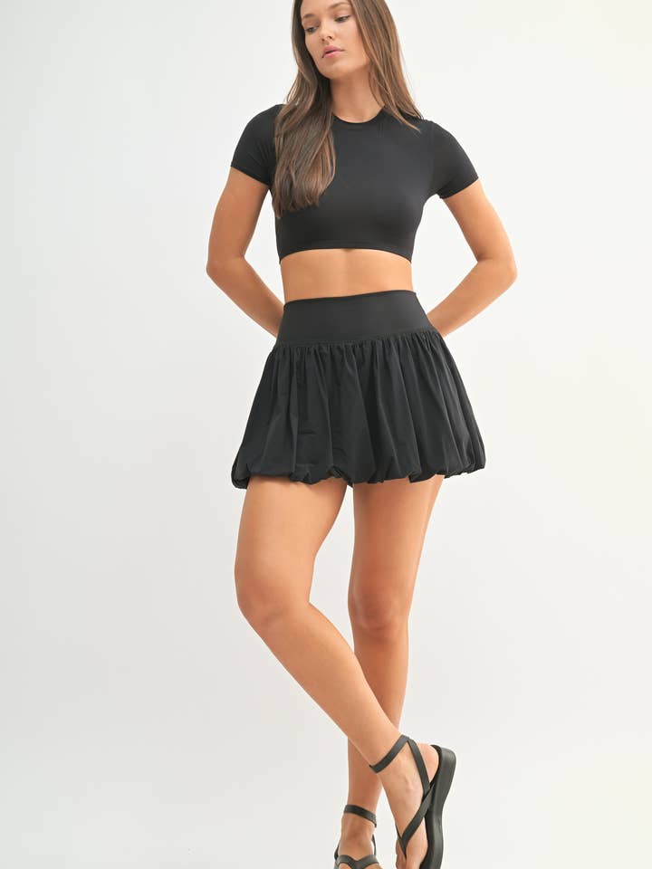 Black Mini Bubble Skort for wholesale on Faire