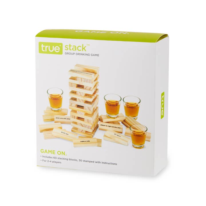TRUE - Wholesale Stacking Game - Stack Block Stacking Party Drinking Game w/ Shot Glasses