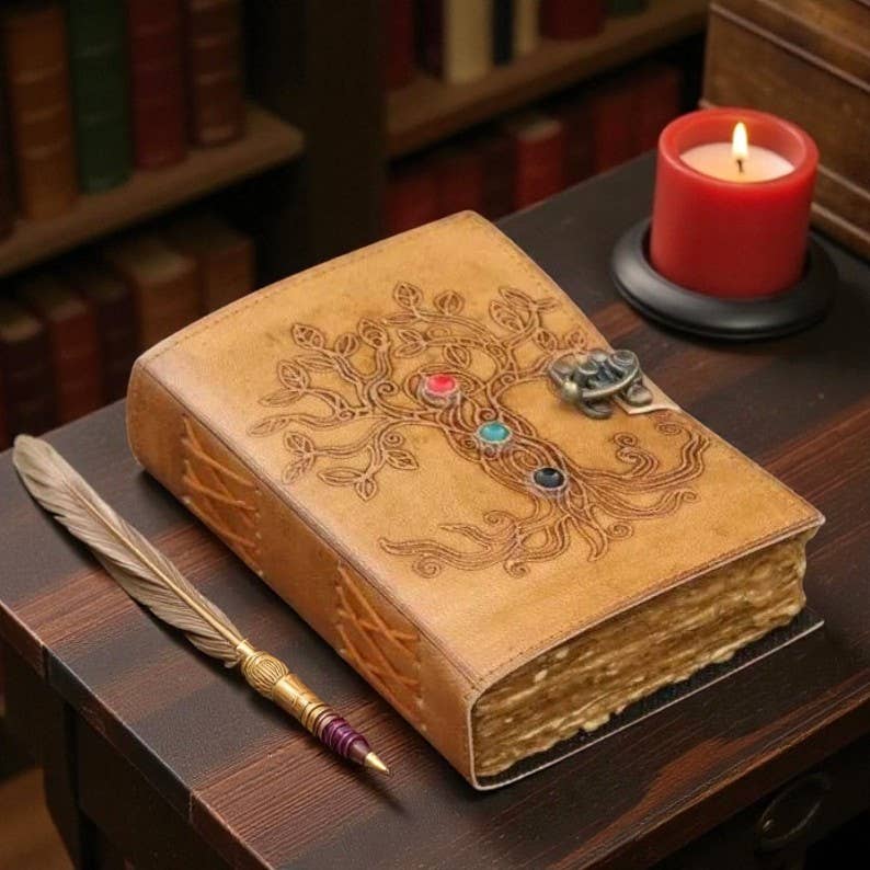 Leatherooze - Wholesale Journal/Diary - Embossed stone Leather Journal – Handmade Deckle Edge Paper 1