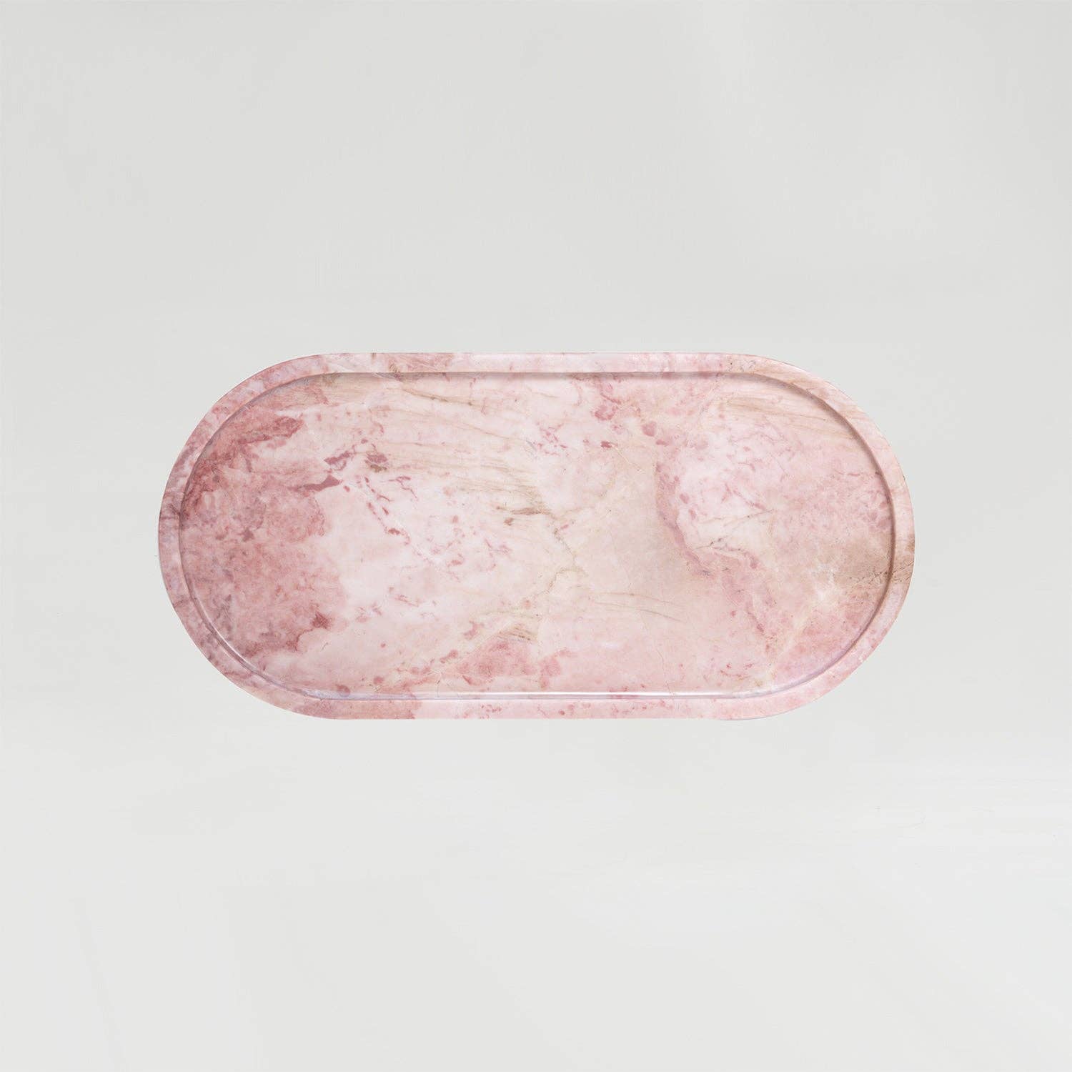 Kiwano Concept - Wholesale Decorative Tray - PINK MARBLE OVAL TRAY0