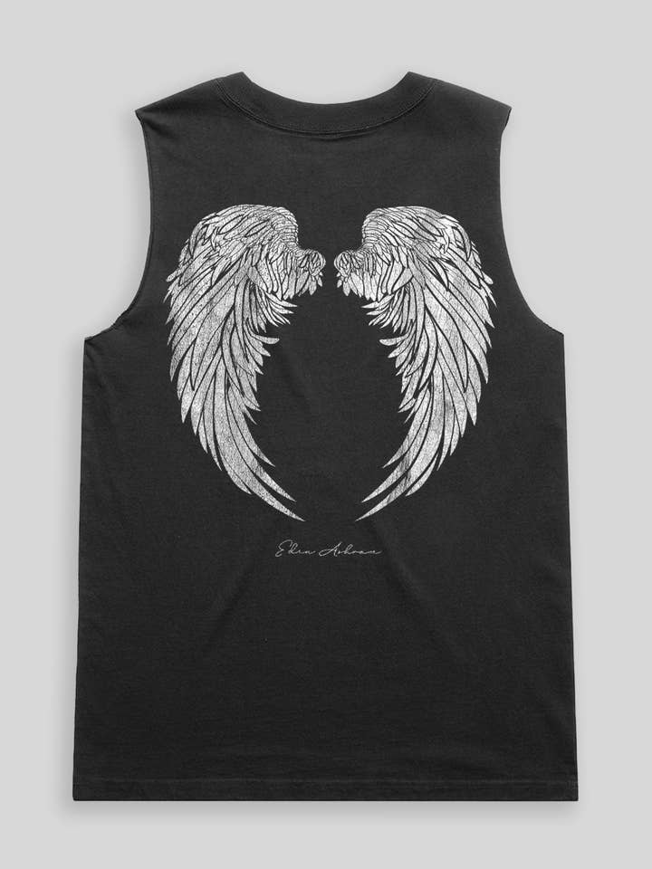 Angel Wings Faded Rocker Tank for wholesale by Eden Ashram