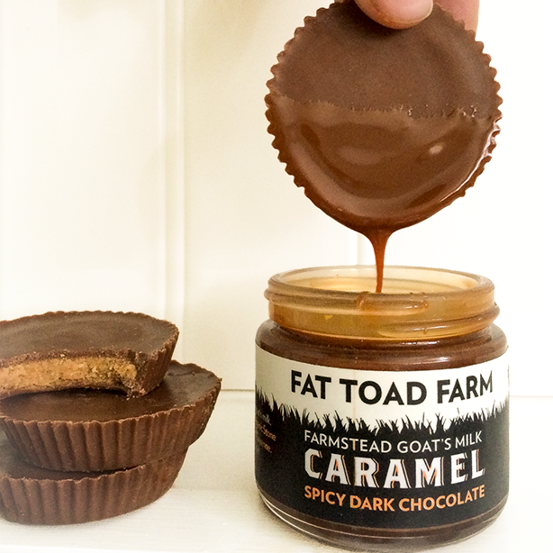 Fat Toad Farm - Vente Sauces caramel - 2oz au chocolat noir épicé au lait de chèvre caramel2