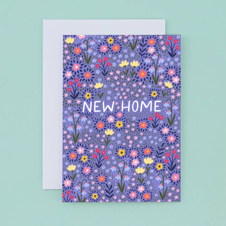 Pretty Purple Floral New Home Card, Top Seller (Case of 6) for wholesale by Pear Tree Press US