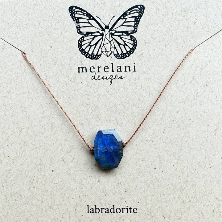Labradorite Octagon Cord Necklace for wholesale by Merelani Designs