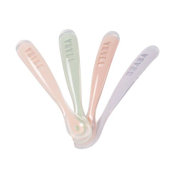 Cuillères en silicone BEABA Premiers Repas - Lot de 4 - COTCANDY pour la vente par BEABA & Childhome
