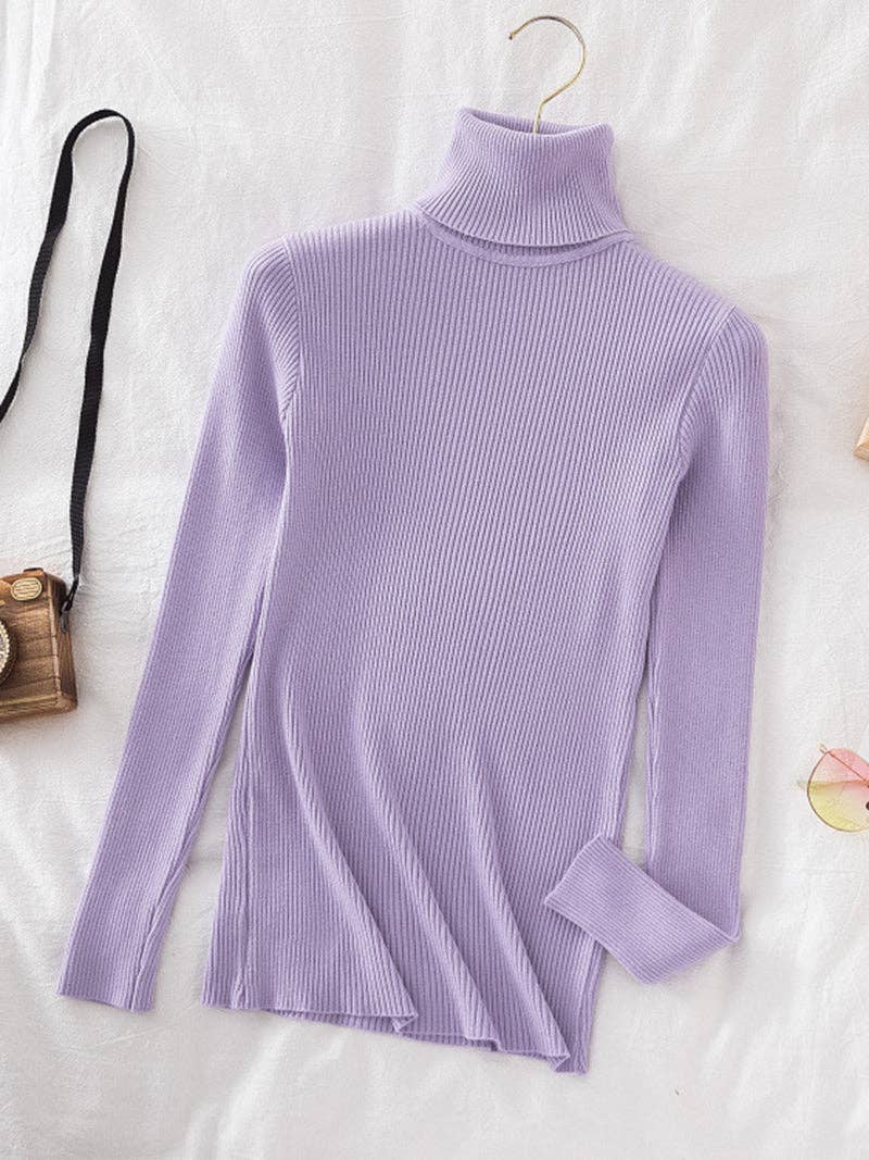 safistyle – wholesale Stickad topp - Dam – Klassisk ribbad turtleneck topp10