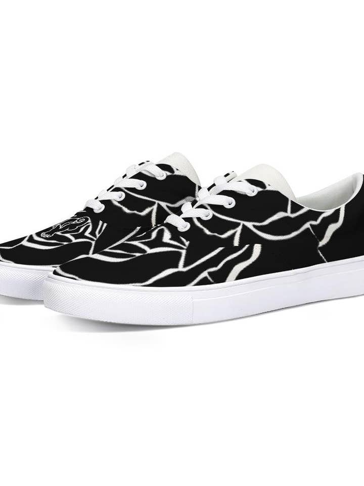 Dwayne Elliot samling svart Rose spets upp canvas sko för wholesale av Dwayne Elliott Collection