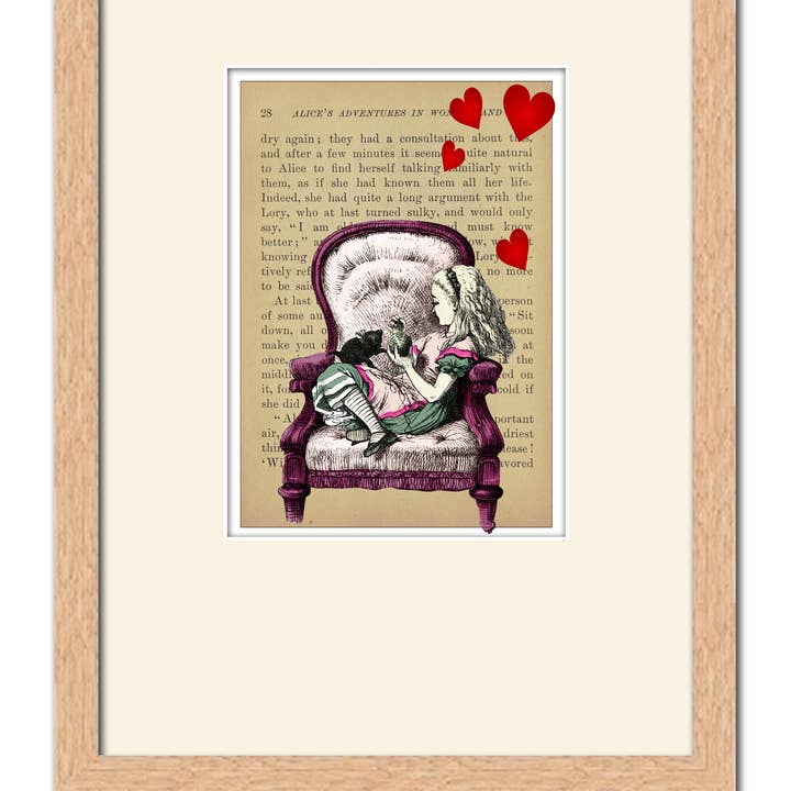 2088 Alice au pays des merveilles 11" x 8" image encadrée. pour la vente par Gator cards