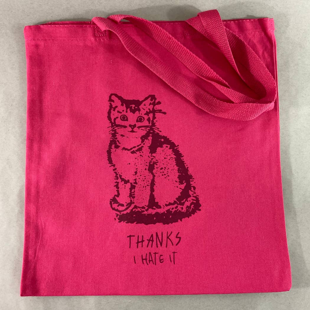 Rx Letterpress - Vente Tote bag – unisexe - Merci, je le déteste | Cadeau pour les amateurs de chats | Sac à main amusant en toile6