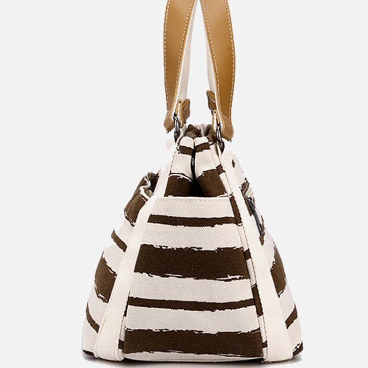 ACCITY - Wholesale Tote Bag - Women's - STRIPE PATTERNED DANDY CANVAS BAG_CWAB05182