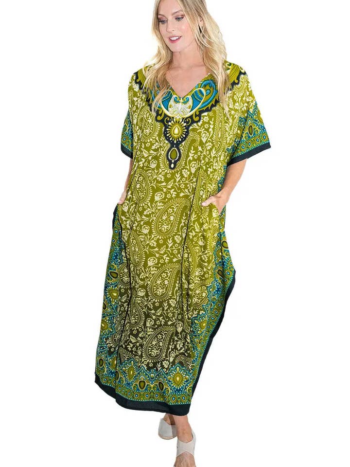 Miss Lavish London - Wholesale Kaftan - Women's - Women Long Kaftan Summer Caftan Dress, 4 Colors S-3XL, 1018