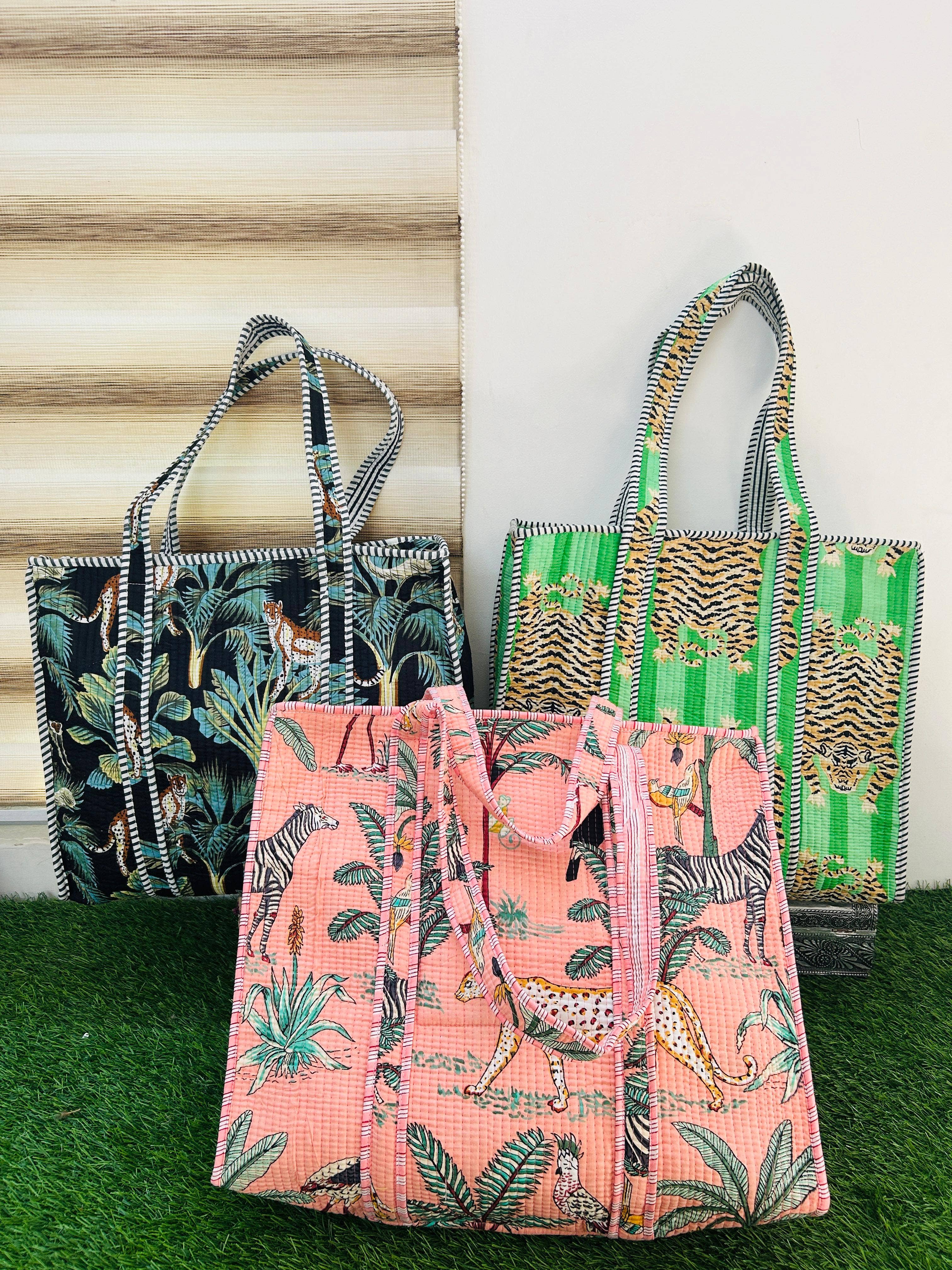 Meghcraft - Wholesale Tote Bag - Women's - Cotton Quilted Block Printed Tote Bag—Travel Bag | Beach Bag4