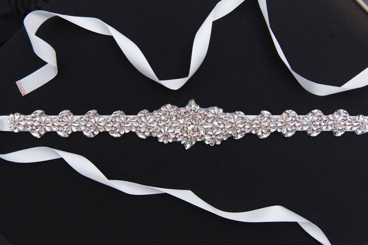 Brides and Belts - Wholesale Belt - Women's - Jayda Rose Gold Crystal Wedding Belt1