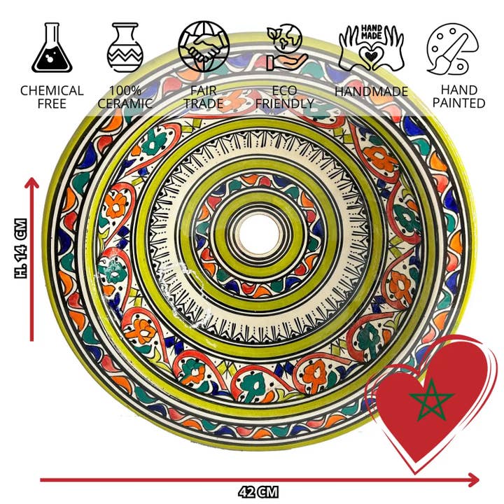 Etnico del Mondo - Wholesale Bathroom Accessory Set - Ethnic Sink in Moroccan Terracotta Ceramic #36