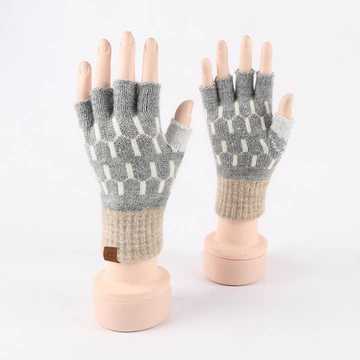ACCITY - Wholesale Gloves - Unisex - WINTER WARM KNITTED FIVE-FINGER HALF-FINGER GLOVES_CWAG03802