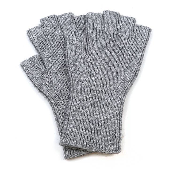 Guantes sin dedos de mezcla reciclada gris para venta al por mayor de Peace Of Mind