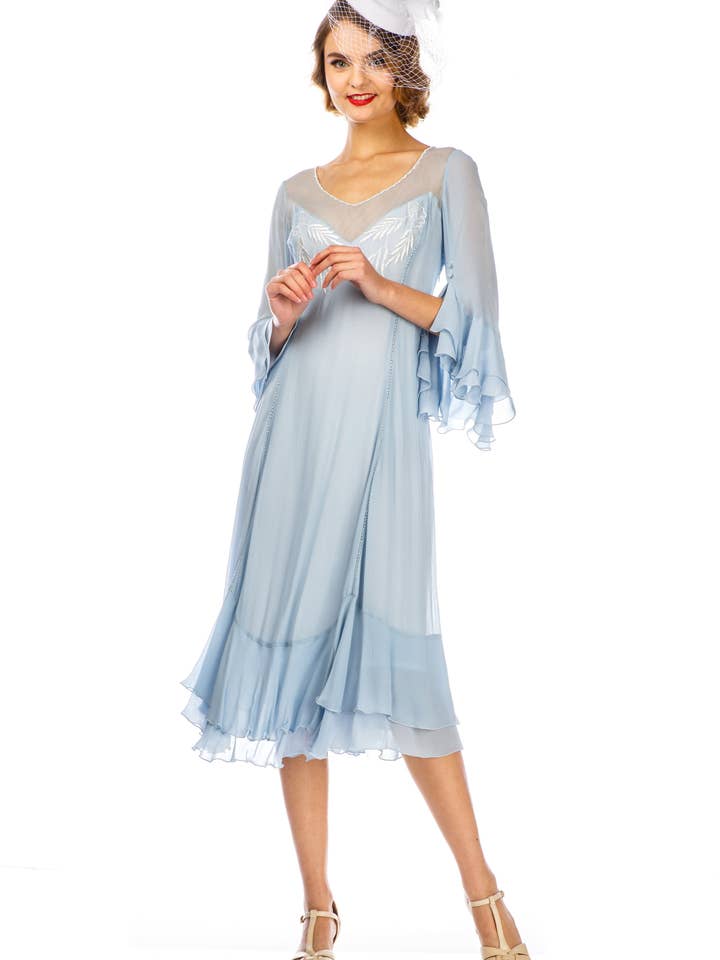 LightCyan Vintage Inspired Sky Blue Dress by Nataya for wholesale on Faire