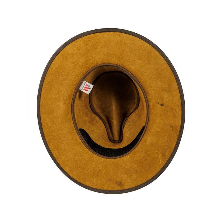 Bunt Honey Genuine Leather Safari Outback Hat - Style Tate for wholesale on Faire1