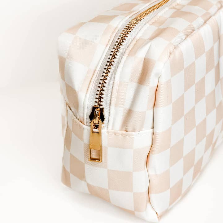 Mugsby - Wholesale Pouch - Women's - Cream and White Checkered Bags