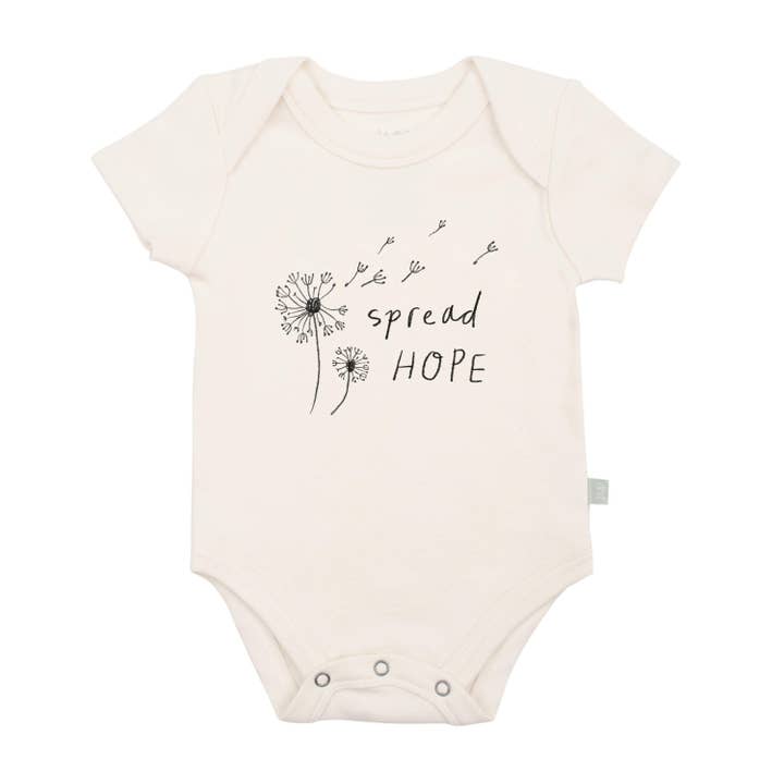 baby graphic organic bodysuit | spread hope for wholesale by Finn + Emma