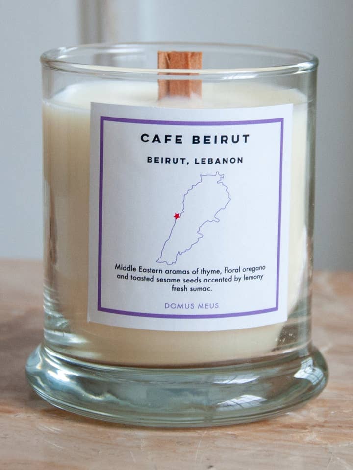 Bougie de soja Cafe Beirut - Thym, verts, agrumes pour la vente par Domus Meus