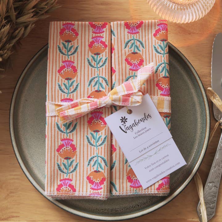 SURI cotton table napkin 35 x 35 cm – set of 4 for wholesale by Vagabondes