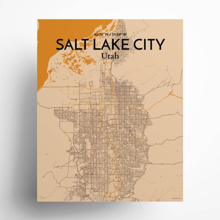 Salt Lake City City Map Poster for wholesale by OurPoster.com