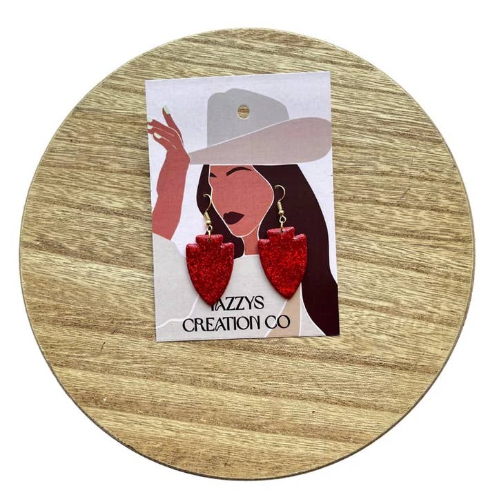 Pendentif en forme de pointe de flèche à paillettes pour la vente par Yazzys Creation Co