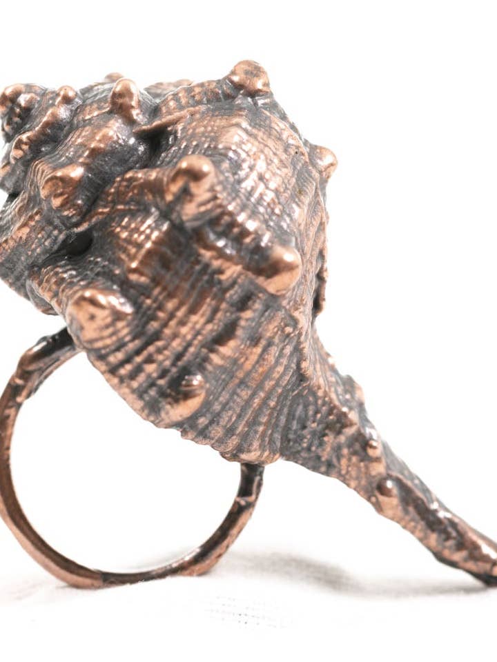 Seashell Statement Ring Copper sz 8 for wholesale by Silver Coast Designs