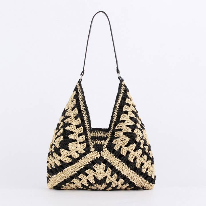 ACCITY - Wholesale Beach Bag - POPULAR RETRO ETHNIC STYLE PAPER ROPE WOVEN BAG_CWAB4695