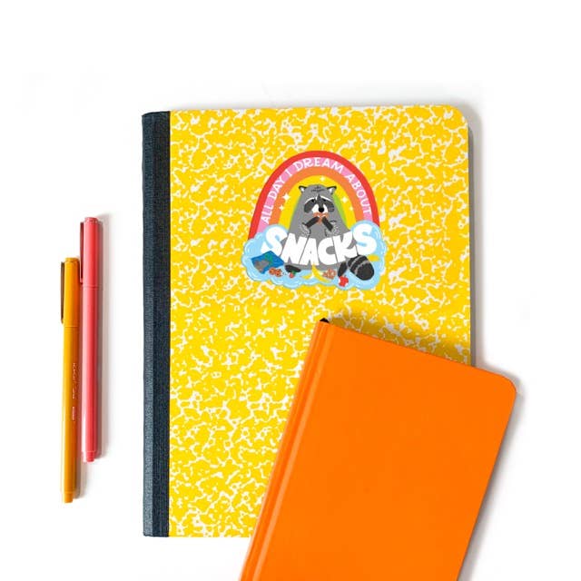 5 Eye Studio - Wholesale Sticker - All Day I Dream About Snacks Raccoon Vinyl Diecut Sticker2