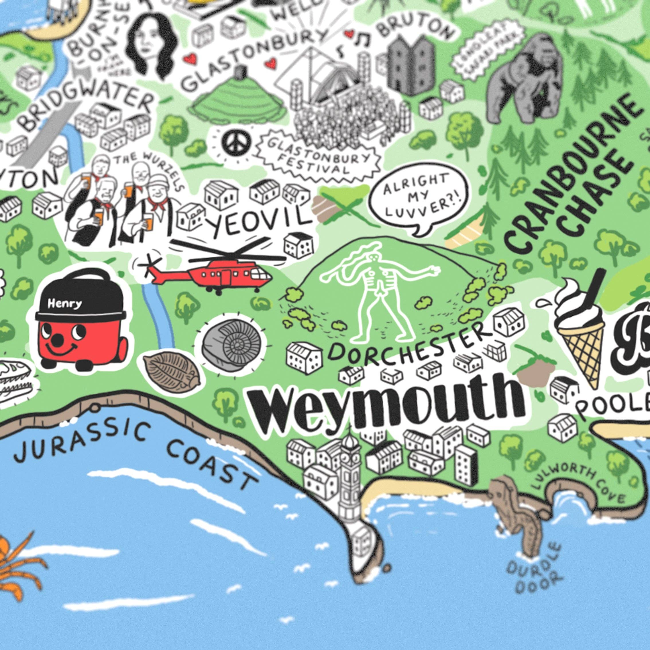 Evermade – wholesale Art print – Hand Drawn Map of Great Britain & Ireland Art Print28