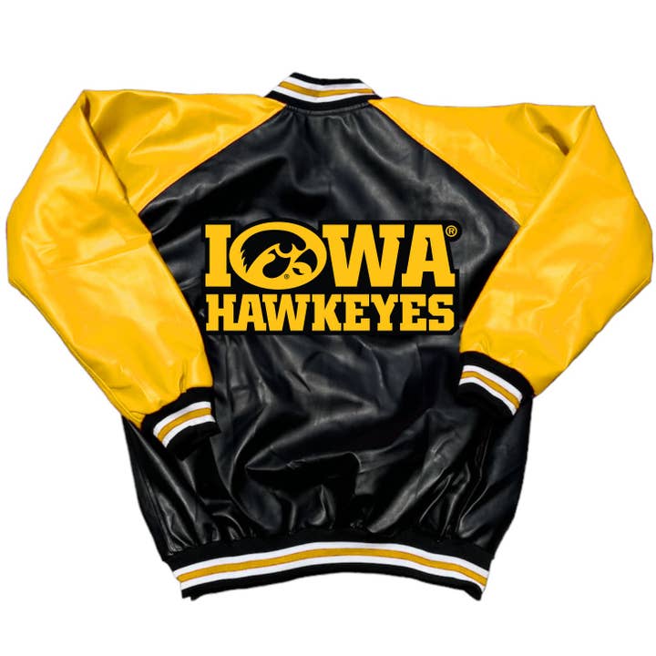Veste Iowa Hawkeyes Varsity Letterman pour la vente par Lojo Collegiate Apparel